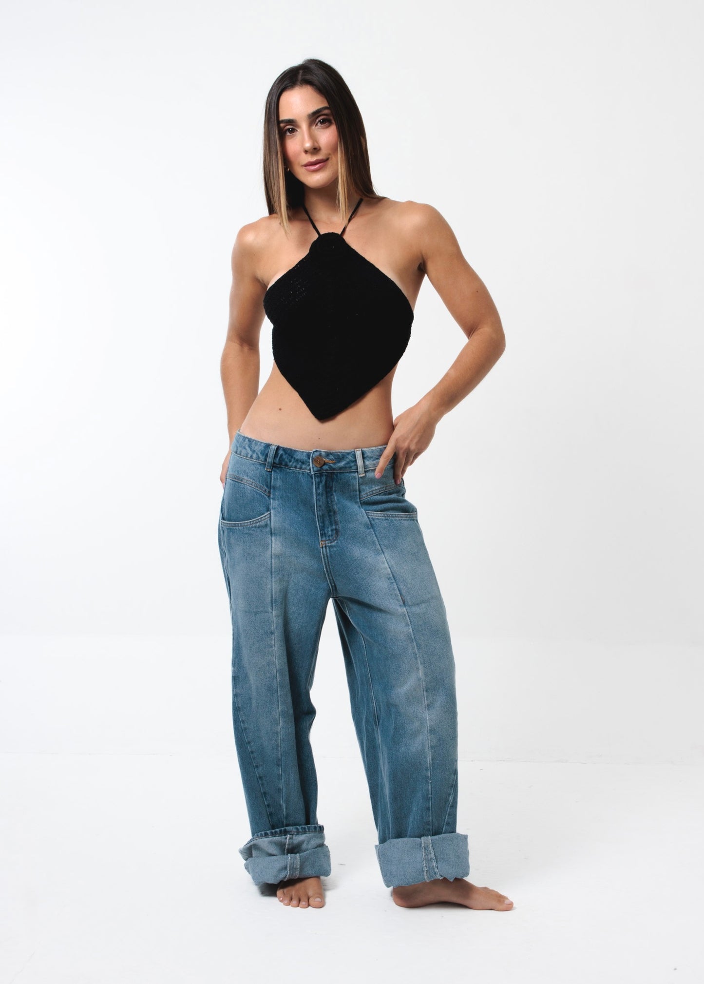 Cropped Handmade Cascais Preto