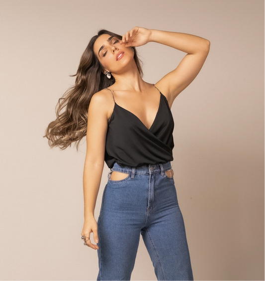 Blusa Strass Maitê Preta