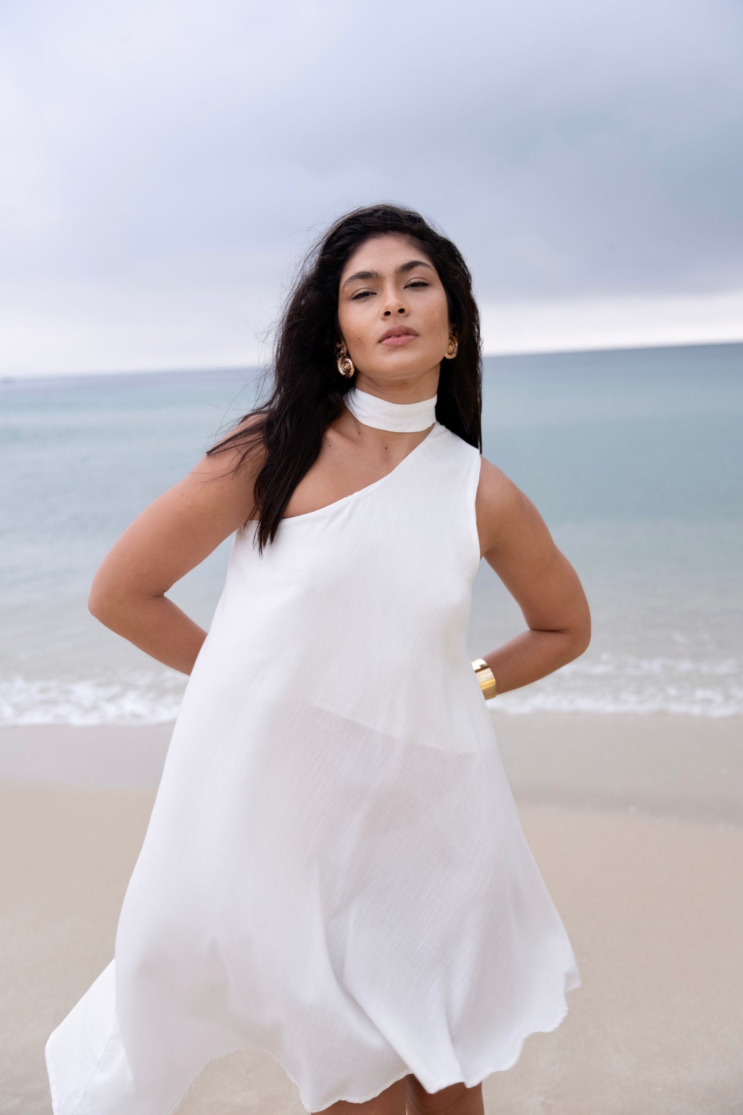 Vestido Isla Gola Removível Off-White