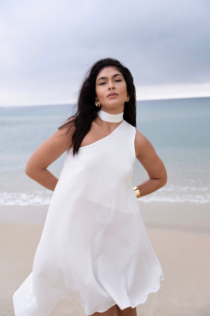 Vestido Isla Gola Removível Off-White