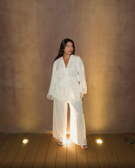 Kimono Aika Franjas Off-White