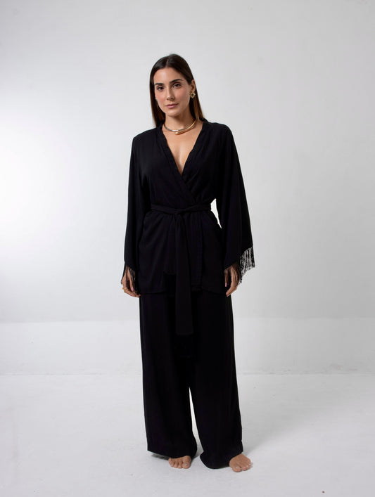 Kimono Aika Franjas Preto