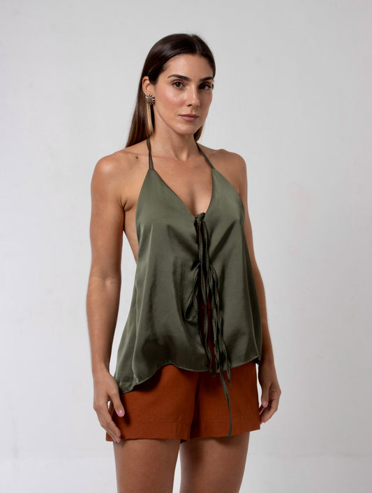 Short Linho Verena Toffee