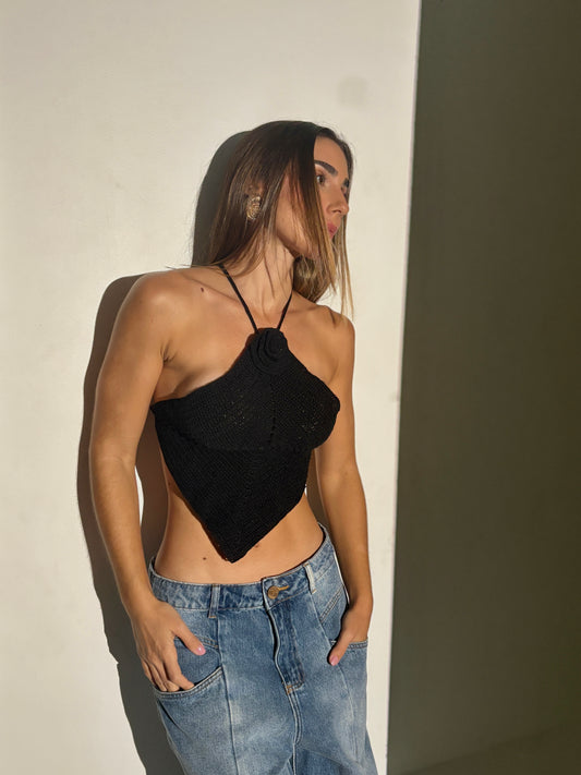 Cropped Handmade Cascais Preto