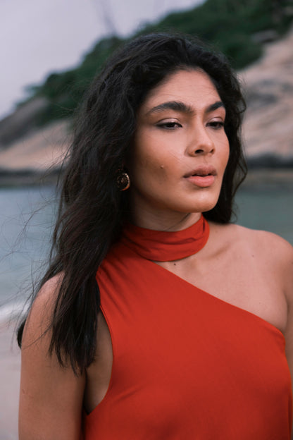 Vestido Isla Gola Removível Vermelho