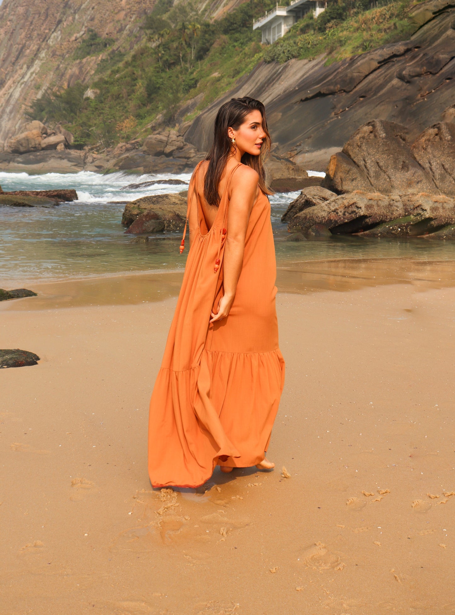 Vestido Longo Carmel Terracota