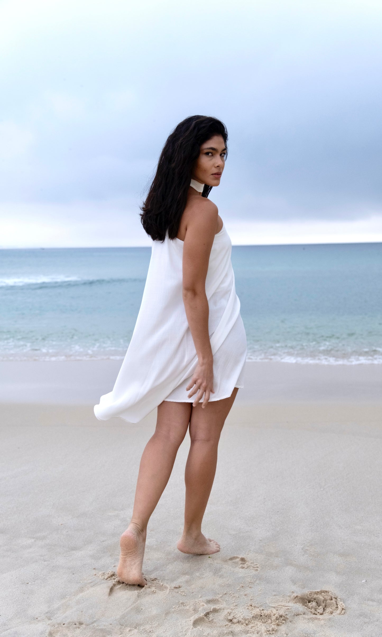Vestido Isla Gola Removível Off-White