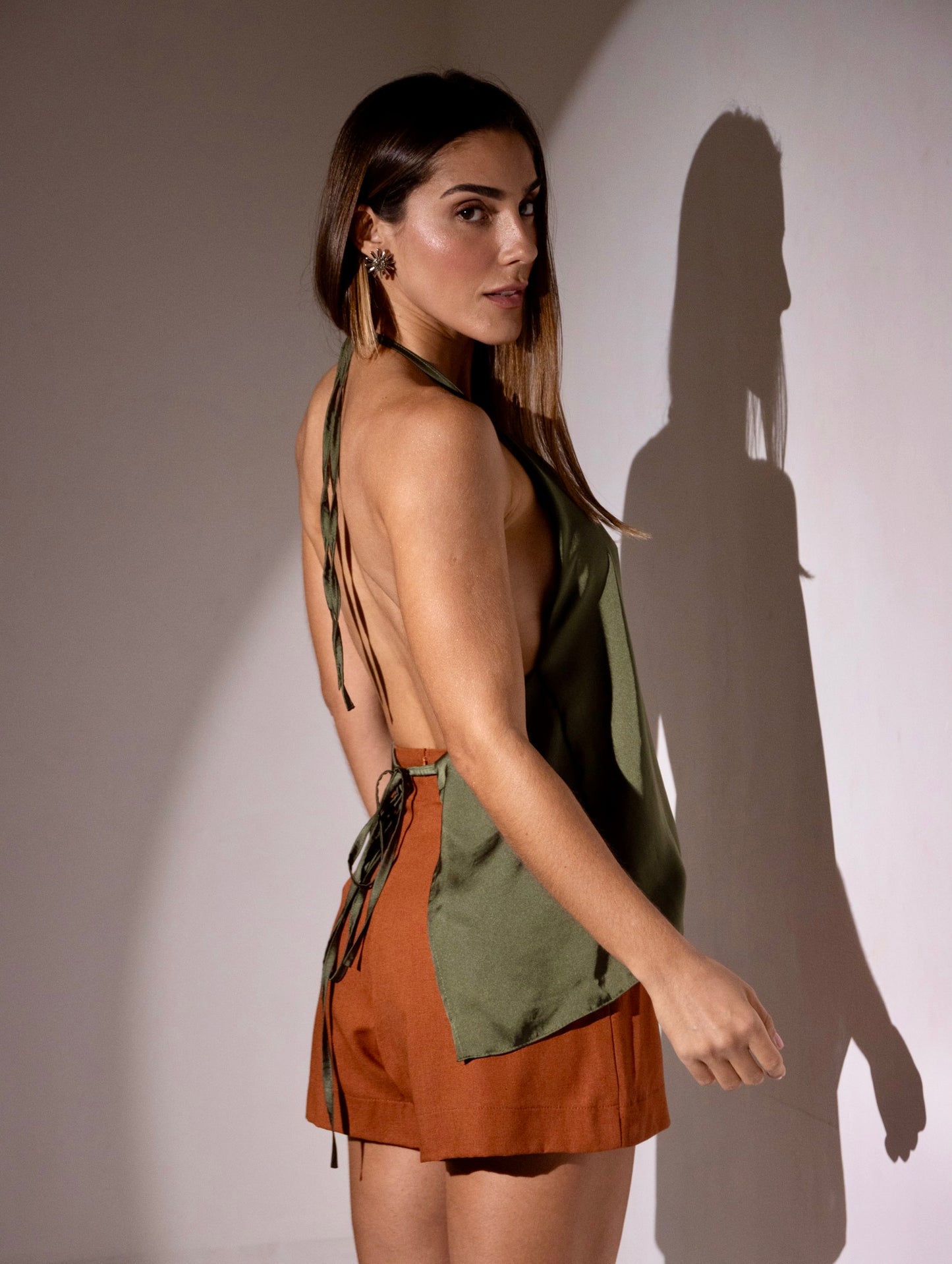 Short Linho Verena Toffee