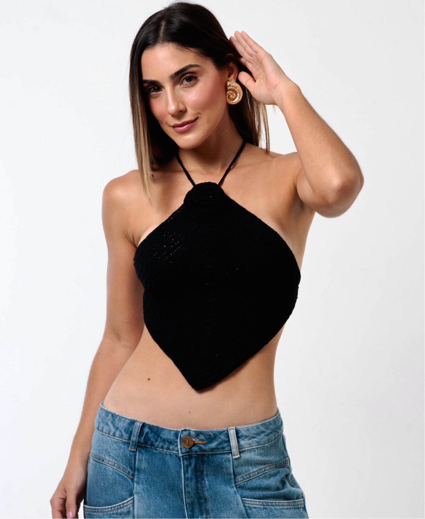 Cropped Handmade Cascais Preto