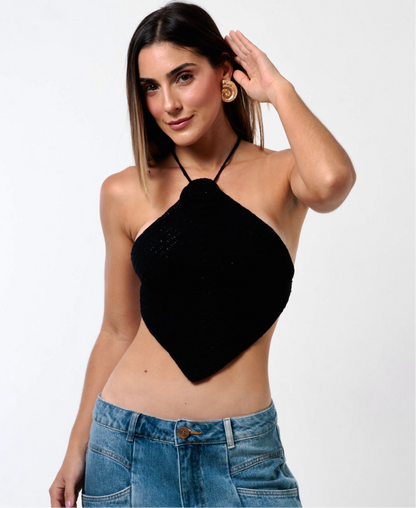 Cropped Handmade Cascais Preto