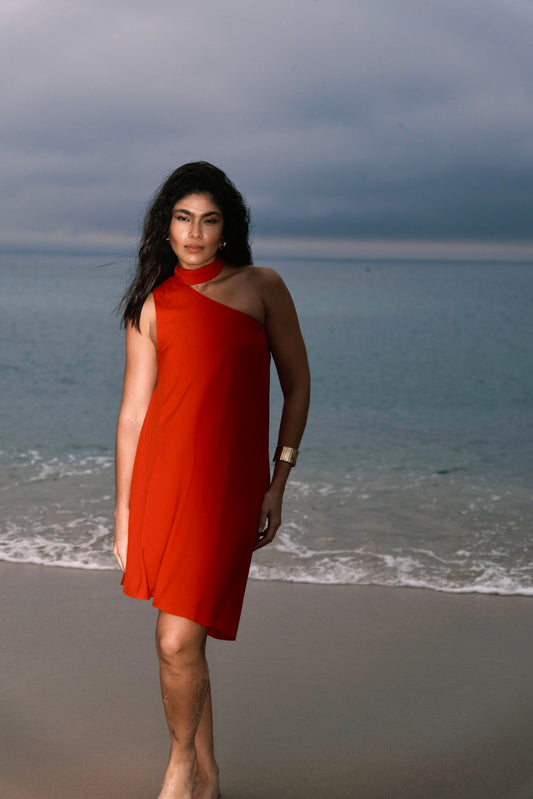 Vestido Isla Gola Removível Vermelho