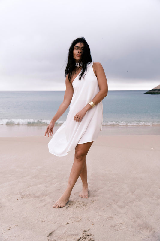 Vestido Isla Gola Removível Off-White