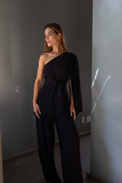 Blusa Um Ombro Só Betina Preta