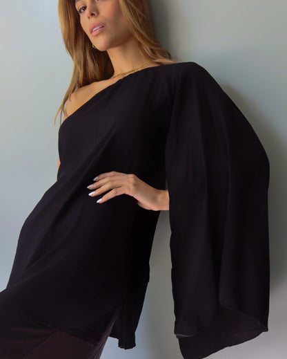 Blusa Um Ombro Só Betina Preta