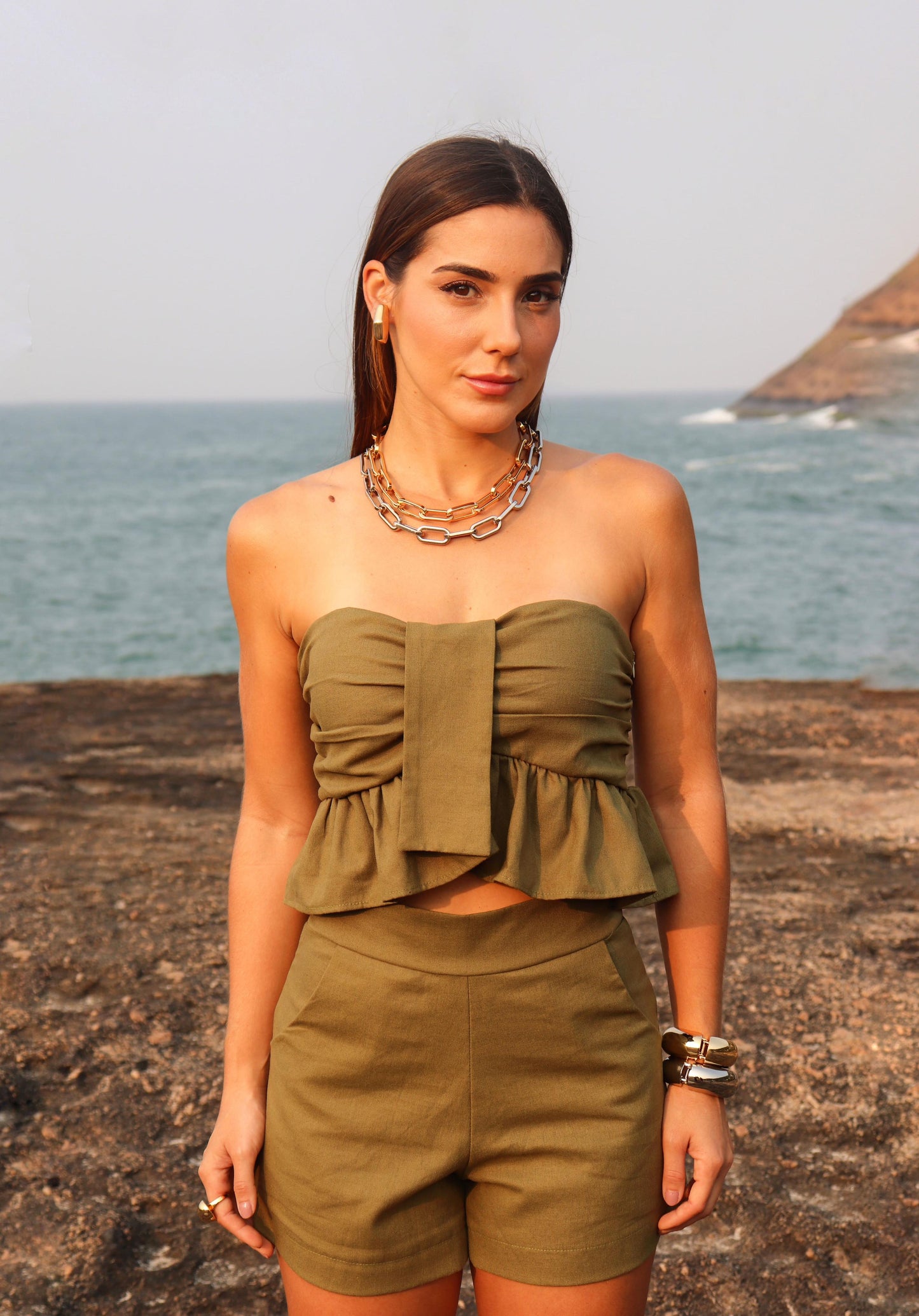 Conjunto Catherine Linho Musgo