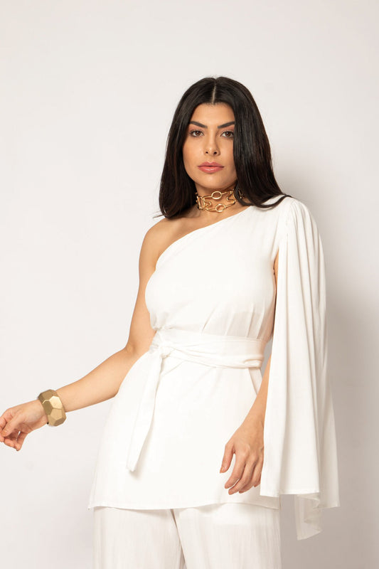 Blusa Um Ombro Só Betina Off-White