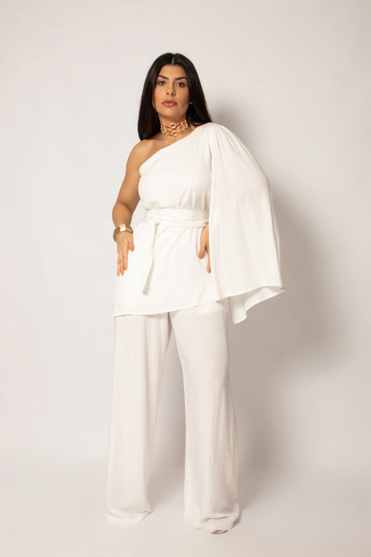 Blusa Um Ombro Só Betina Off-White